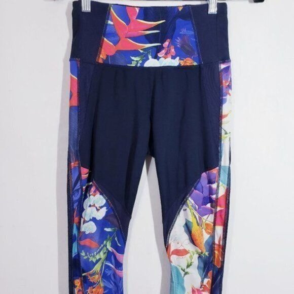 ATHLETA‎ Tropical Precision 7/8 Ankle Tight Legging Birds Of Paradise Mesh XS - Picture 4 of 16